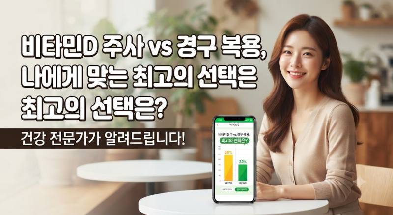 "맞는 게 나을까, 먹는 게 나을까?" 비타민D 주사 vs 경구 복용 효과 비교 분석: 혈중 농도와 유....