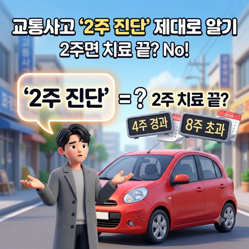 교통사고 2주 진단 받으면 치료도 딱 2주만 가능할까? (2026년 개정 자동차보험 경상환자 장기....