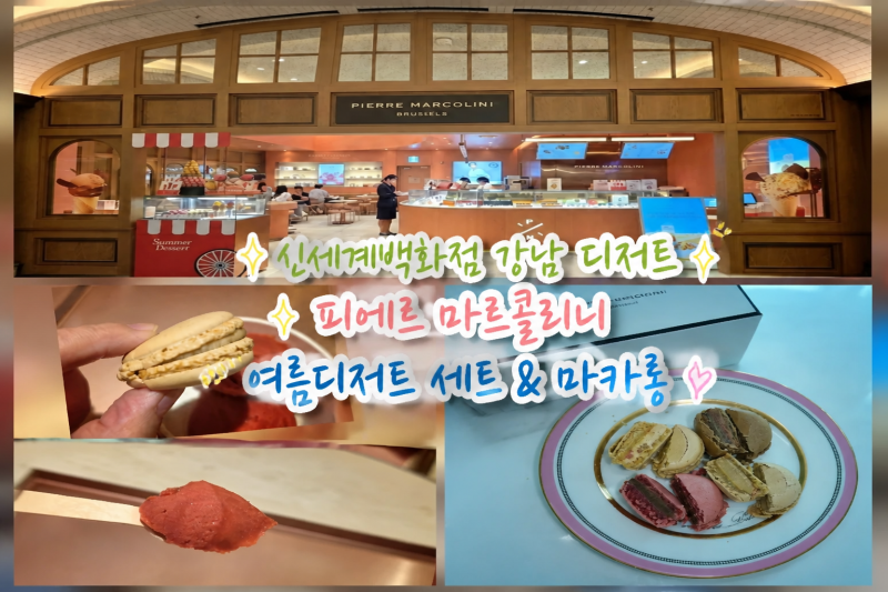 신세계 강남 디저트 피에르 마르콜리니 아이스크림 세트 시식 & 마카롱 4종 포장 팁