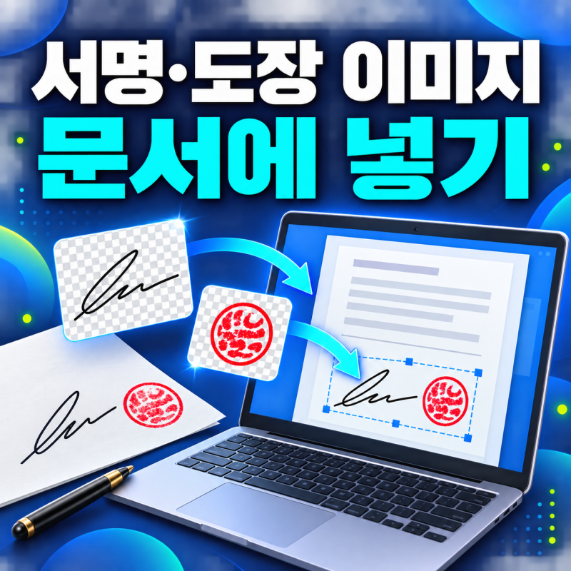 종이에 쓴 서명·도장 문서에 넣기｜배경 투명하게 만드는 방법