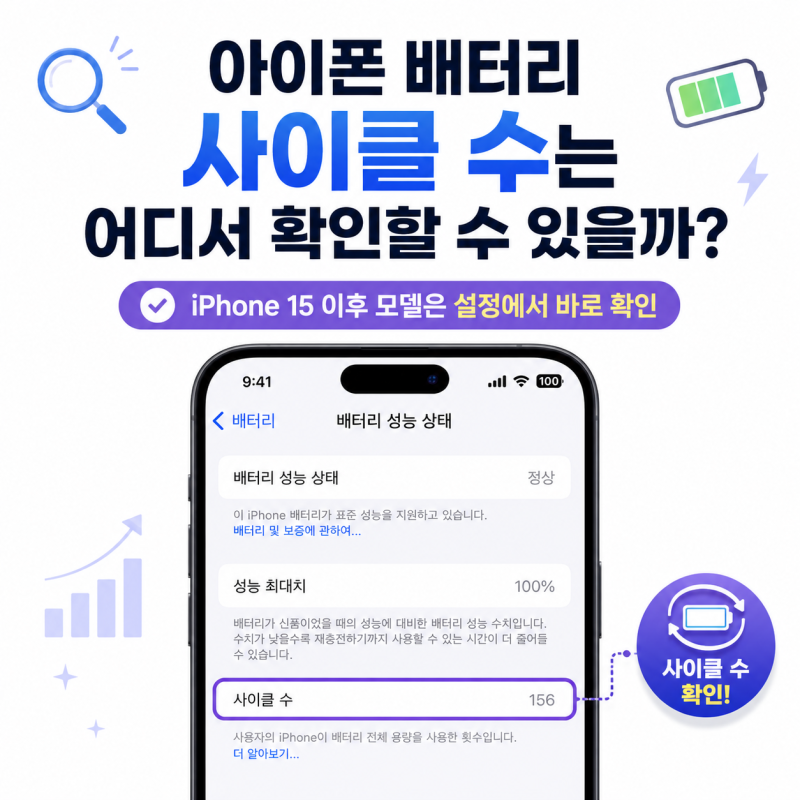 아이폰 배터리 사이클 수는 어디서 확인할 수 있을까?