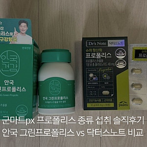 군마트PX 프로폴리스 영양제 종류 섭취비교 후기, 안국 그린프로폴리스,닥터스노트 슈퍼항산....
