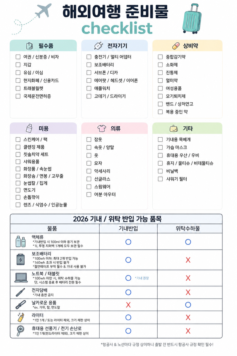 [여행] 일본여행 준비물 체크리스트｜기내수화물 규정 | 일본 동전지갑 만들기 | (체크리스트....