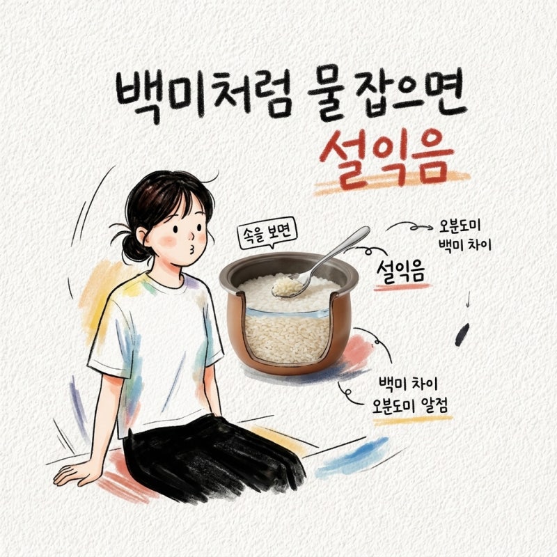 백미처럼 물 잡으면 밥이 설익음 오분도미 밥물 잡는법과 보관법 지나 백미 현미 차이 불리....