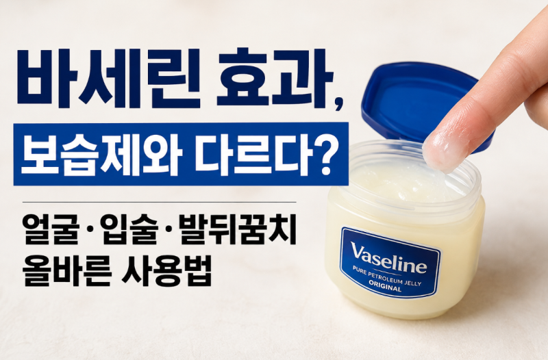 바세린 효과, 보습제와 다르다? 얼굴·입술·발뒤꿈치 올바른 사용법