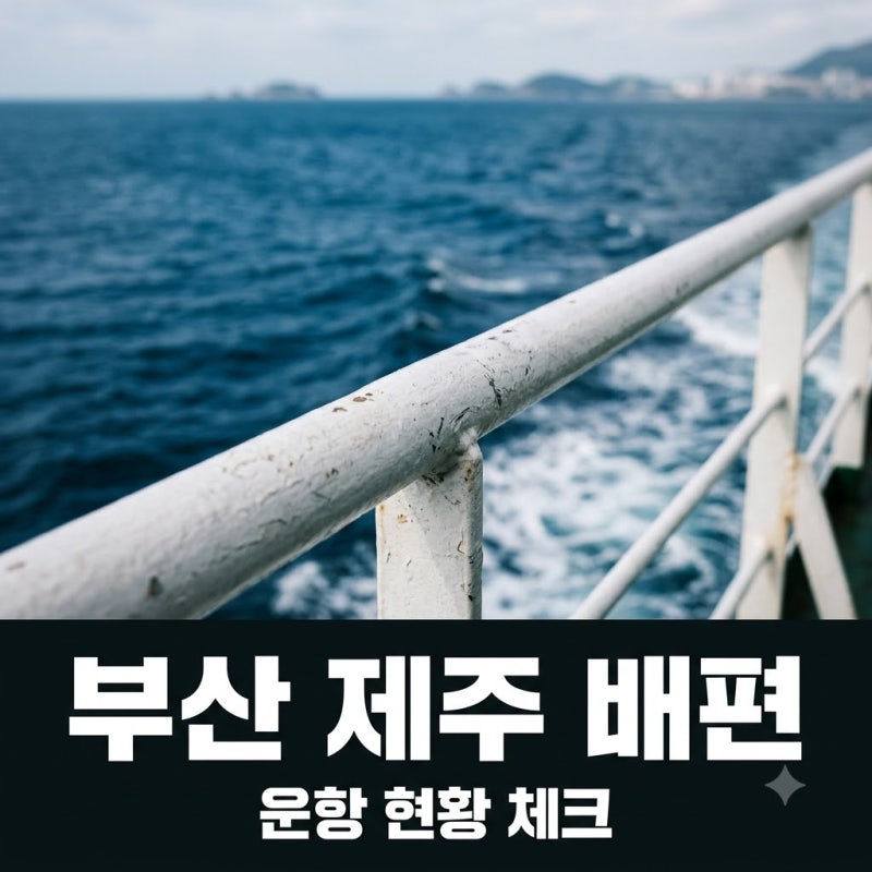"아직도 기다리세요?" 부산항 제주도 배편 알아보니.. 헛걸음 피하는 법