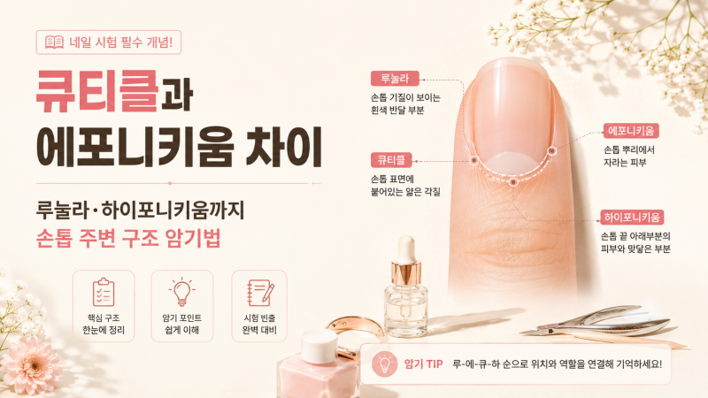큐티클과 에포니키움 차이 | 루눌라·하이포니키움까지 손톱 주변 구조 암기법