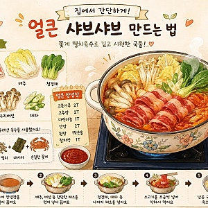 집에서 얼큰 샤브샤브 만드는 법｜멸치육수로 만드는 샤브샤브 황금레시피