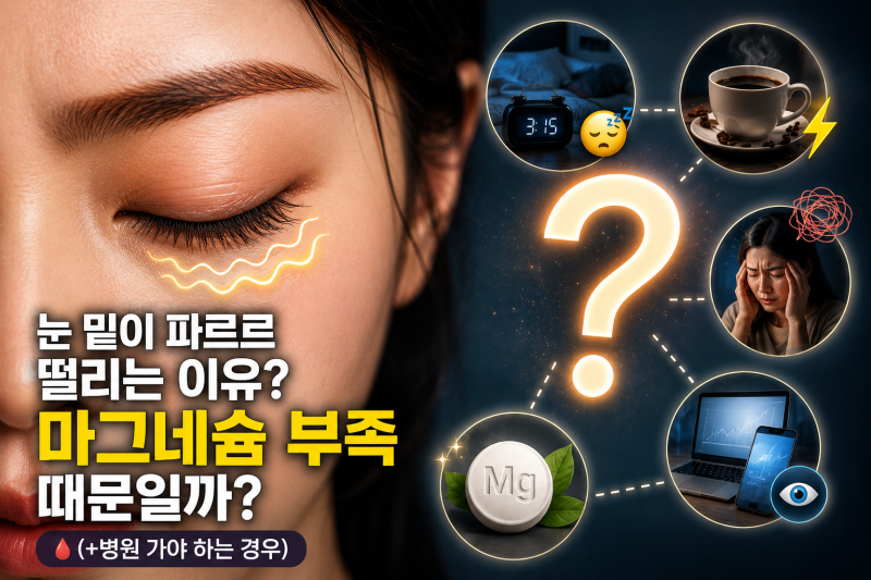 눈 밑이 파르르 떨리는 이유? 마그네슘 부족 때문일까 (+병원 가야 하는 경우) | 소름건강 #10
