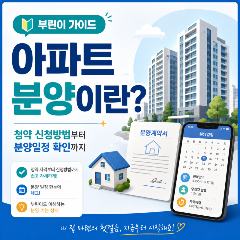 아파트 분양이란? 부린이를 위한 청약 신청방법부터 분양일정 확인까지