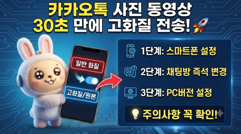 카카오톡 사진 동영상 고화질 전송 설정 방법 30초 만에 끝내기