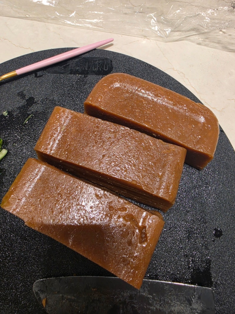 도토리묵가루로 도토리묵사발 만들기