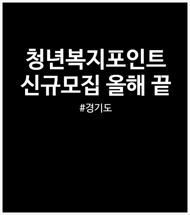 경기도 청년복지포인트 결과 발표 연기 그리고 하반기 추가 모집 신청 없음
