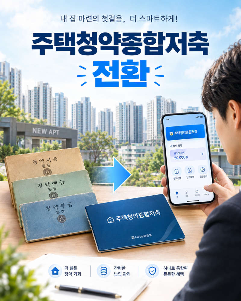 주택청약종합저축 전환, 기존 청약통장 그대로 바꿔도 될까? 2026년 전환 조건부터 인정 기준....