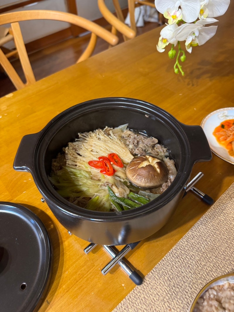 인덕션 뚝배기 종류 맛있는 소고기버섯전골 만들어 먹어요!