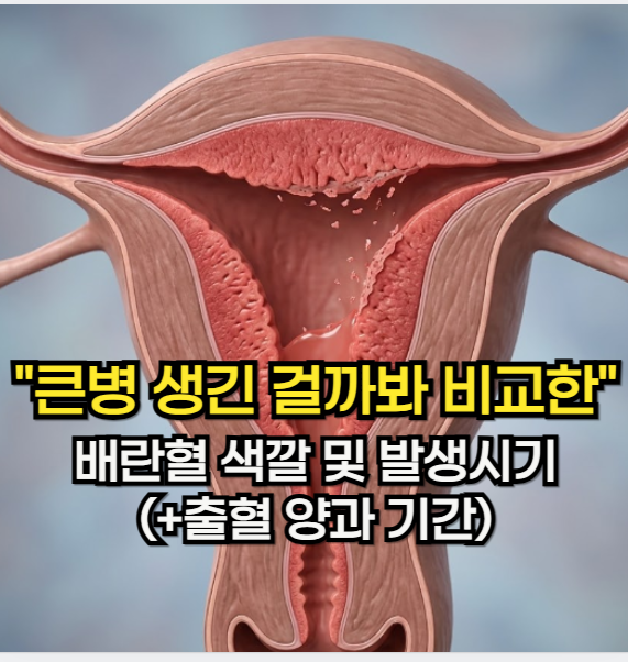 배란혈 증상, "자궁에 큰 병 생긴 걸까 봐" 배란혈 색 및 발생시기(+출혈양과 기간)