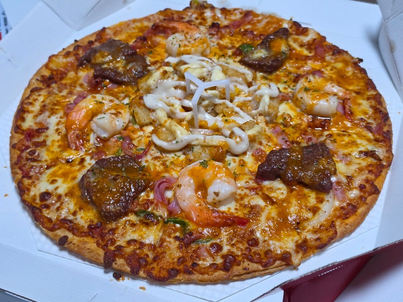 도미노피자 치즈폴레 무슈스 피자 솔직 후기｜더블 크러스트 도우 맛은?