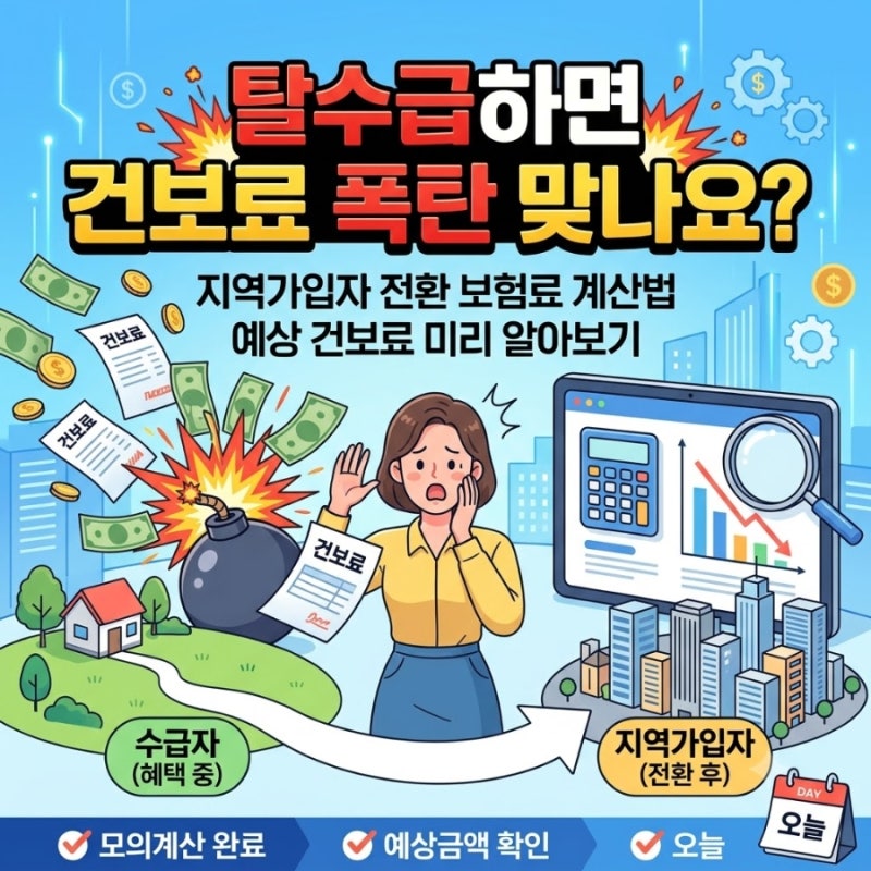 "탈수급하면 건보료 폭탄 맞나요?" — 지역가입자 전환 보험료 계산법, 예상 건보료 미리 알....
