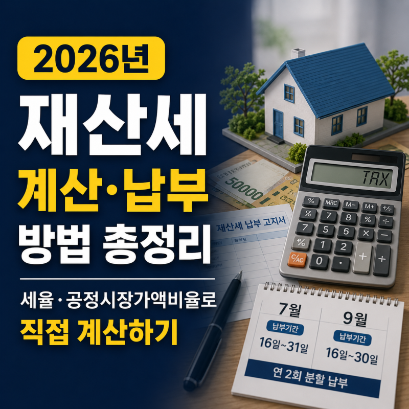 재산세 계산, 납부 방법 총정리 2026 | 세율·공정시장가액비율로 직접 계산하기