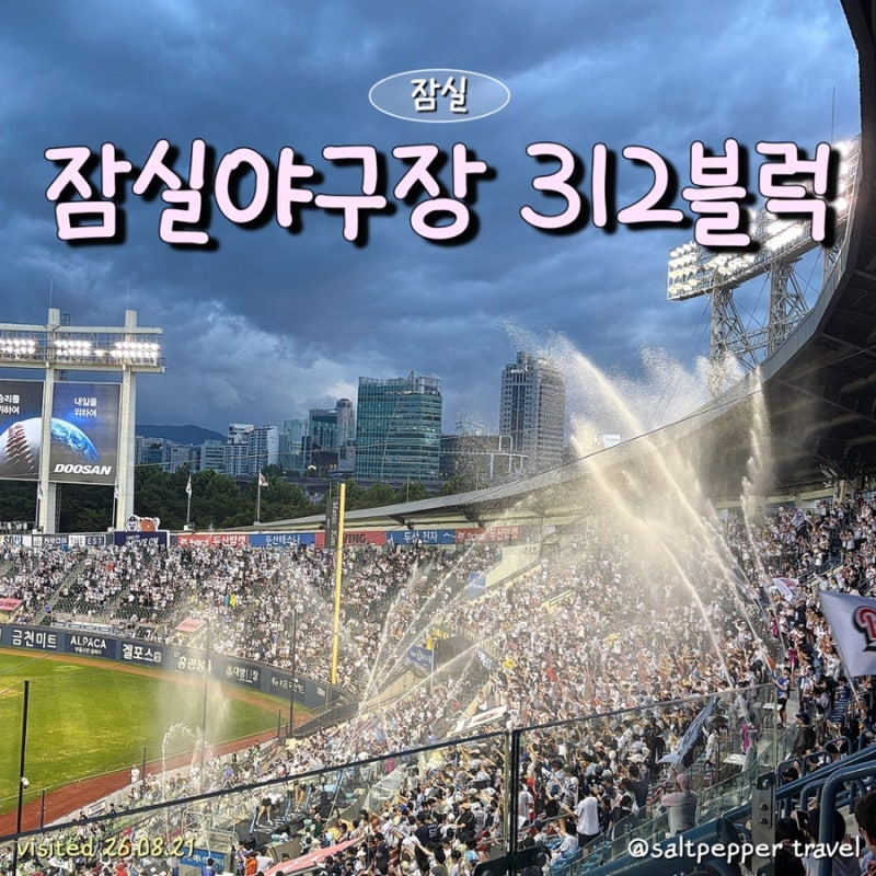 잠실야구장 1루 312블럭 10열 시야, 엔믹스 규진 시구, 파오파오 우이락