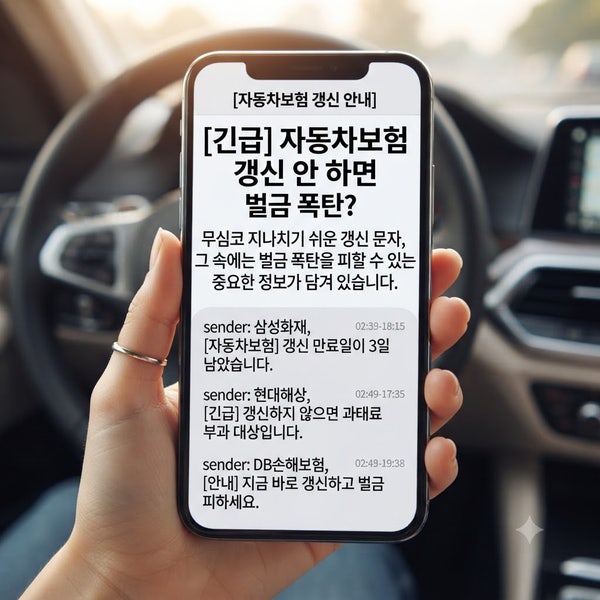 자동차보험 갱신 문자? 벌금 폭탄 맞기 전에 꼭 보세요!무려 90%가 그냥 스팸인 줄 알고 지웁....