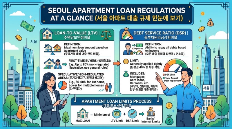 서울 아파트 대출 한도 LTV와 DSR 규제 한눈에 정리하기
