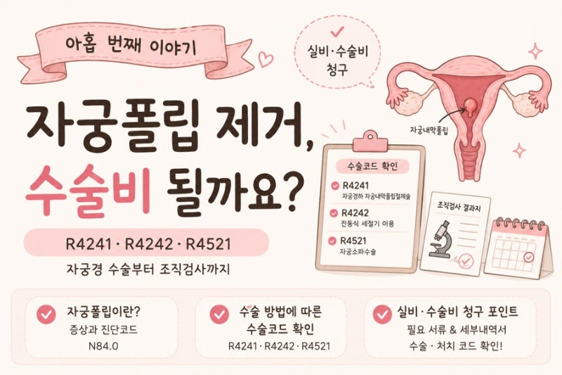자궁내막폴립 제거, 수술비 받을 수 있을까? R4241·R4242부터 자궁소파술까지