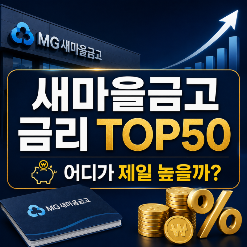 전국 새마을금고 정기예금 금리 순위 TOP 50, 지금 가장 비싼 이자 주는 곳은?