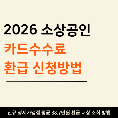 2026 카드수수료 환급 대상 조회 신청 지급 일정 (+ 신규 사업자 평균 38.7만원)