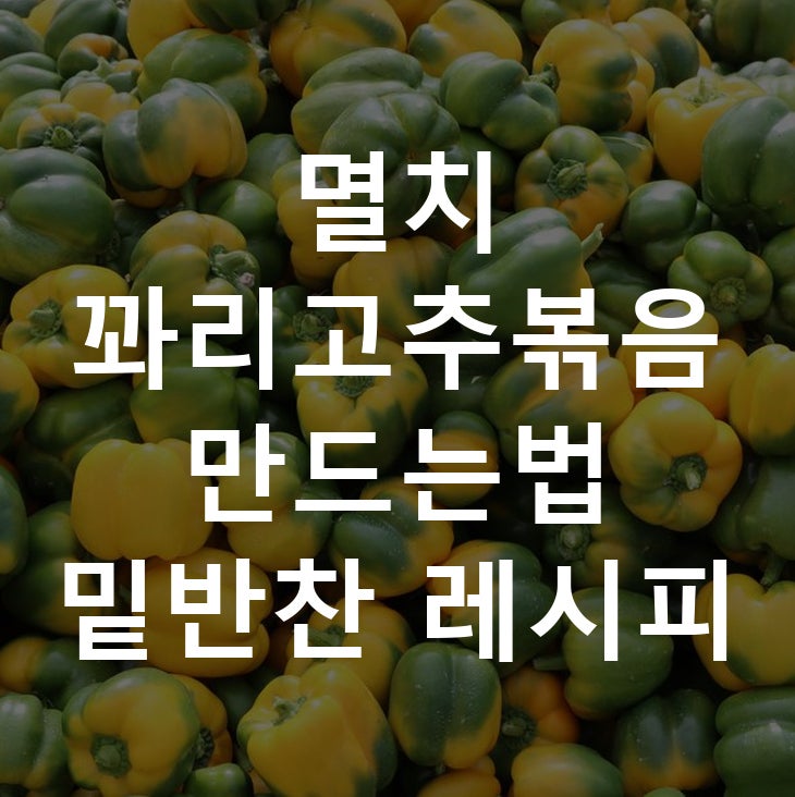 멸치 꽈리고추볶음 만드는법 밑반찬 레시피