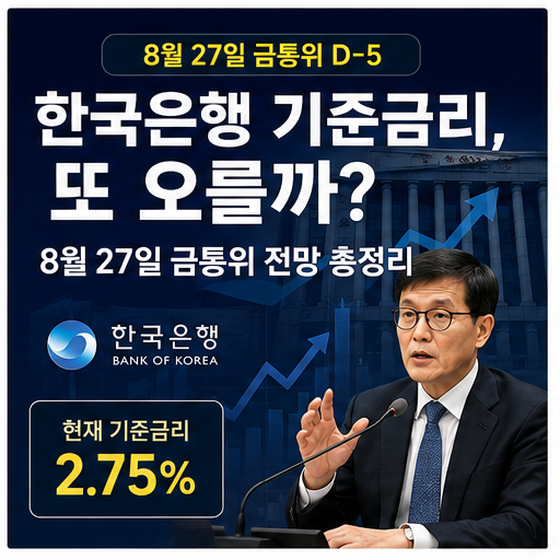 한국은행 기준금리, 또 오를까? 8월 27일 금통위 전망은 ?!