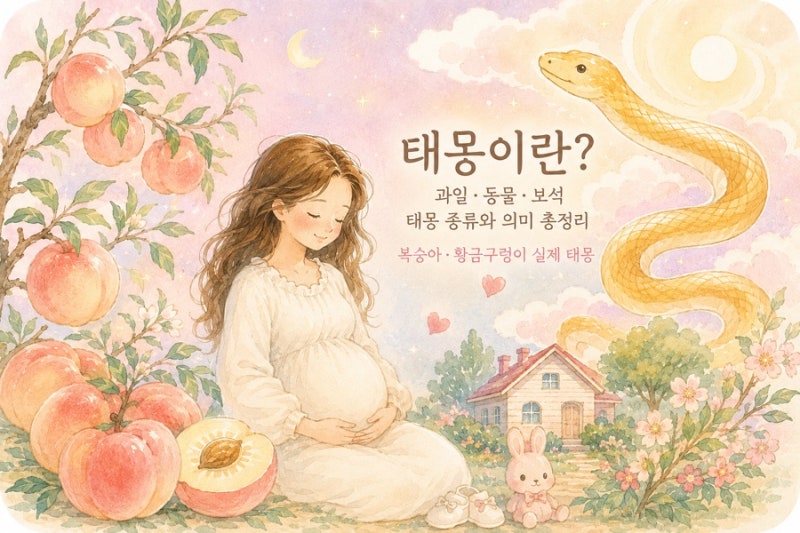 과일·동물·보석 태몽 총정리! 첫째 복숭아, 둘째 황금구렁이 실제 후기