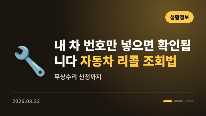 내 차 번호만 넣으면 확인됩니다 | 자동차 리콜 조회법