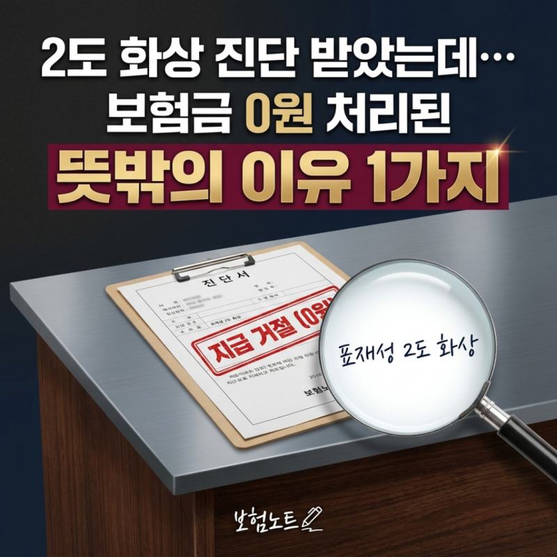 "2도 화상 진단서 받았는데 보험금 0원?" 표재성·심재성 문구 하나로 뒤바뀐 사연