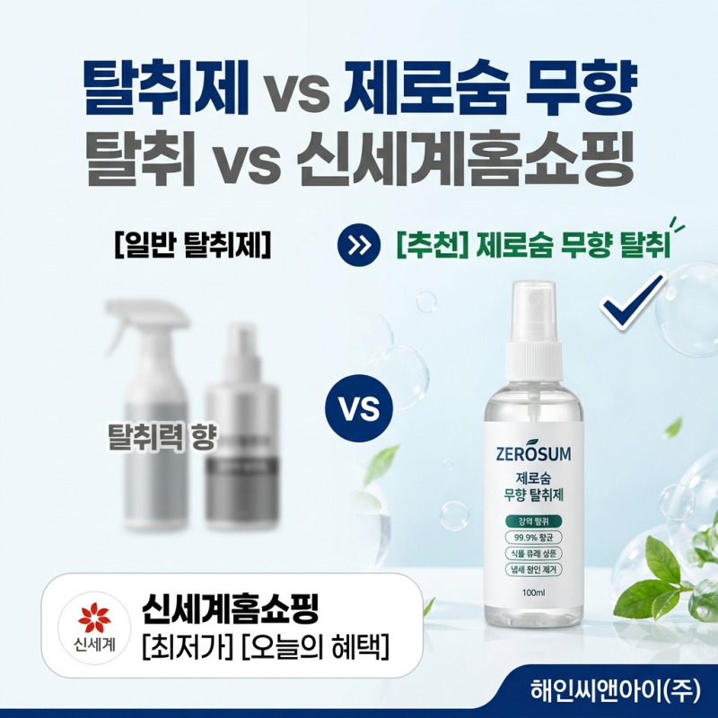 탈취제인데 향이 없다? 제로숨 무향 탈취 원리와 검증 수치 정리