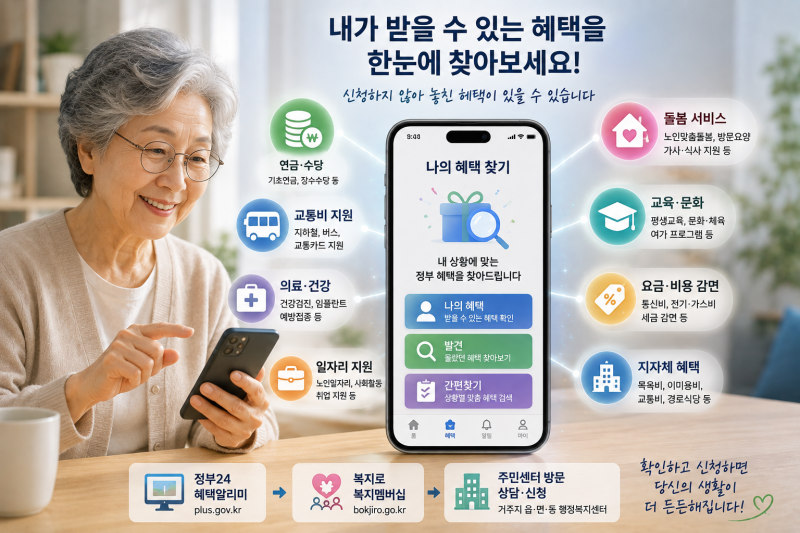 65세 이상 받을 수 있는 혜택, 신청하지 않아 놓치고 있는 것은 없을까?