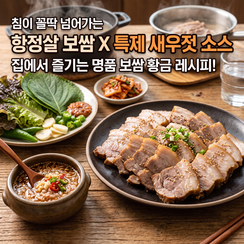 침이 꼴딱 넘어가는 항정살 보쌈 및 특제 소스 황금 레시피