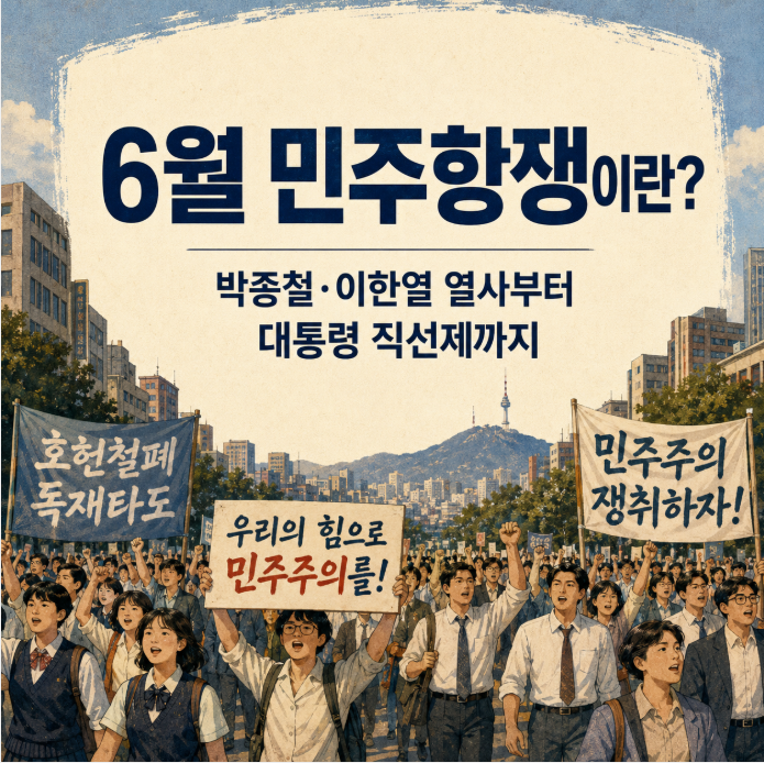 6월 민주항쟁이란? 박종철 이한열 열사부터 대통령 직선제까지