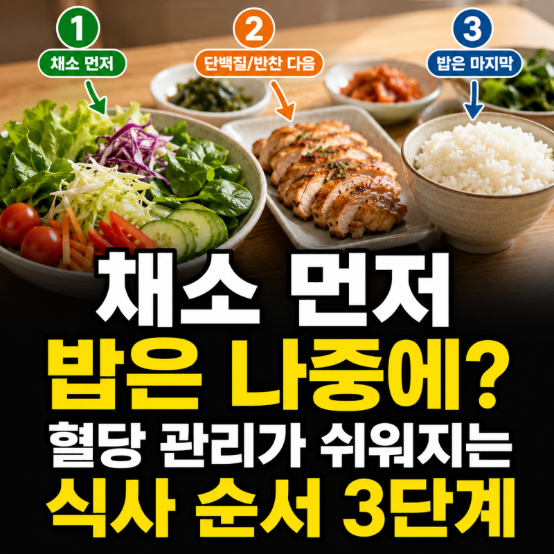 채소 먼저, 밥은 나중에? 혈당 관리가 쉬워지는 식사 순서 3단계