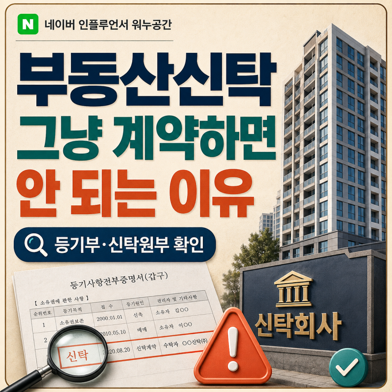 부동산신탁 뜻, 등기부에 신탁회사 이름이 있다면 그냥 계약하면 안 되는 이유