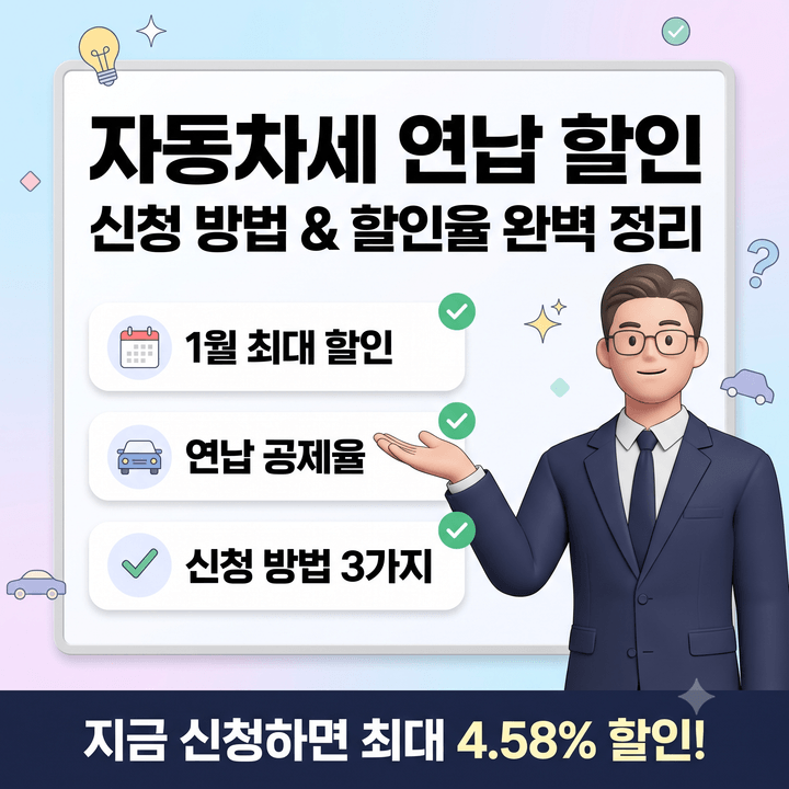 자동차세 연납 할인 신청 방법과 시기별 공제율, 1월·3월·6월·9월 중 언제가 가장 유리할까