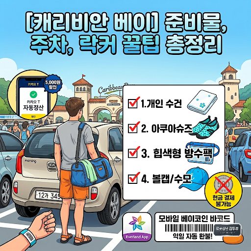 캐리비안베이 준비물 주차 할인 실내 락커 꿀팁