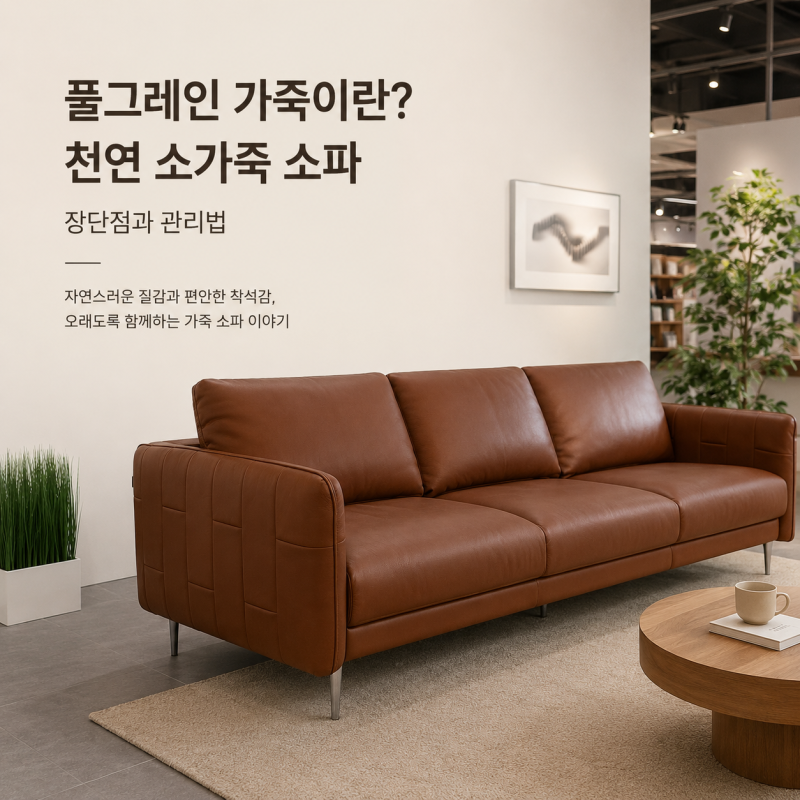 풀그레인 가죽이란? 천연 소가죽 소파 장단점과 관리법까지 알아봤어요.