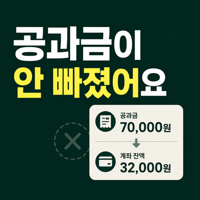 공과금 자동이체 잔액 부족하면 어떻게 될까요? 다음날 다시 빠져나갈까
