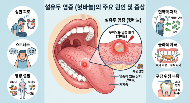 밥 먹을 때마다 '악!' 따가운 혓바늘 나는 이유 5가지, 그냥 두면 암 된다고?