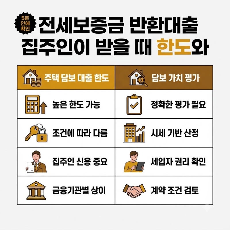 전세보증금 반환대출 집주인이 받을 때 한도와 세입자가 확인해야 할 조건, 만기 전이라면 ....