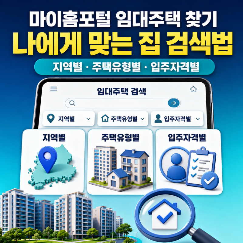 마이홈포털에서 나에게 꼭 맞는 임대주택을 찾는 방법, 과연 지역별·주택유형별·입주자격....