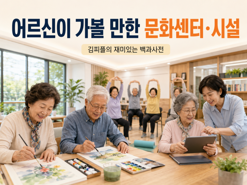어르신이 가볼 만한 문화센터·시설 총정리 무료·저렴한 프로그램 찾는 방법
