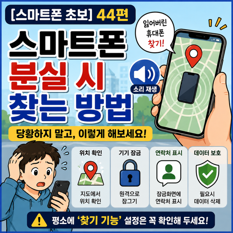 [스마트폰 초보] 44. 휴대폰 잃어버렸을 때 어떻게 찾을까? 갤럭시·아이폰 분실 대처방법