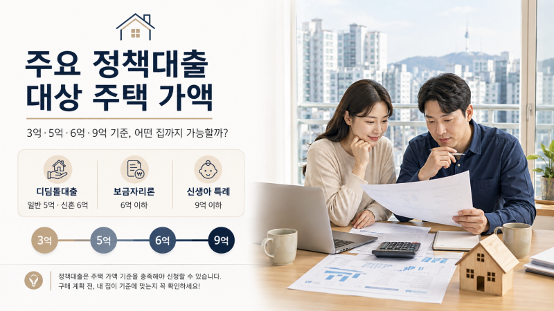 정책대출, 집값 얼마까지 가능할까?